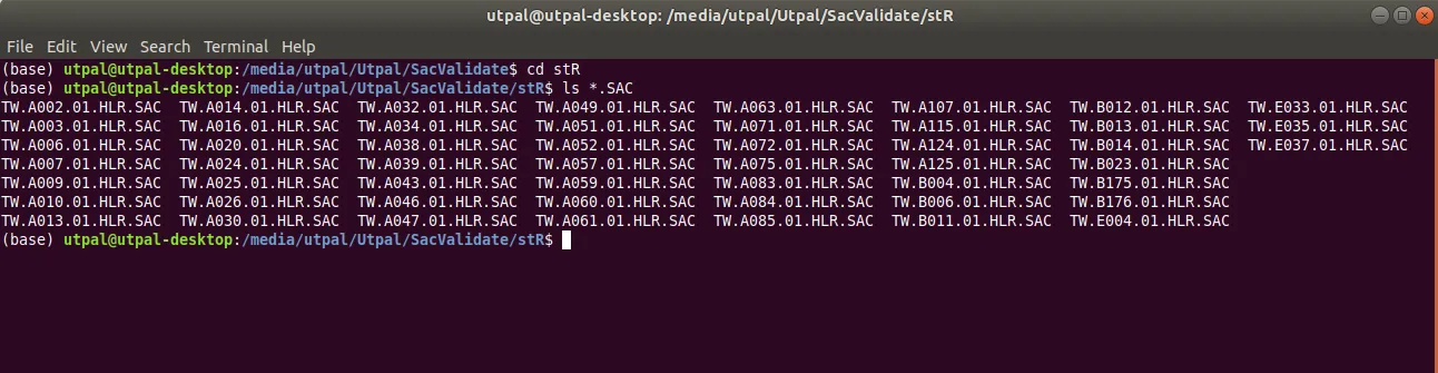 Navigate to the directory containing sac files