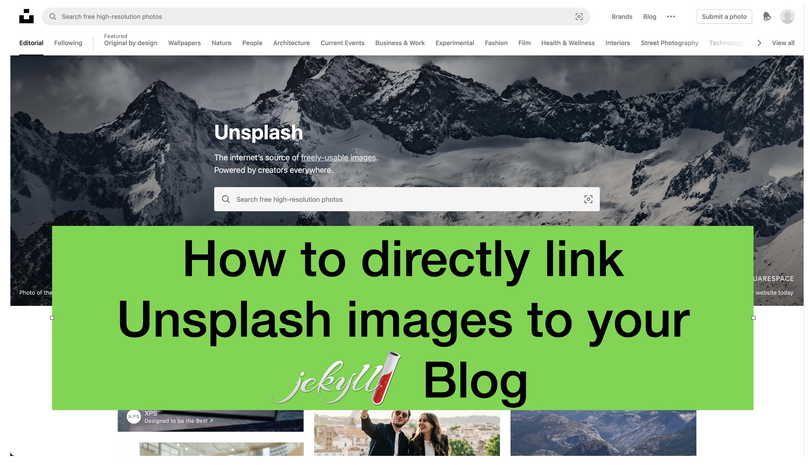 How to link unsplash images directly to your jekyll blog
